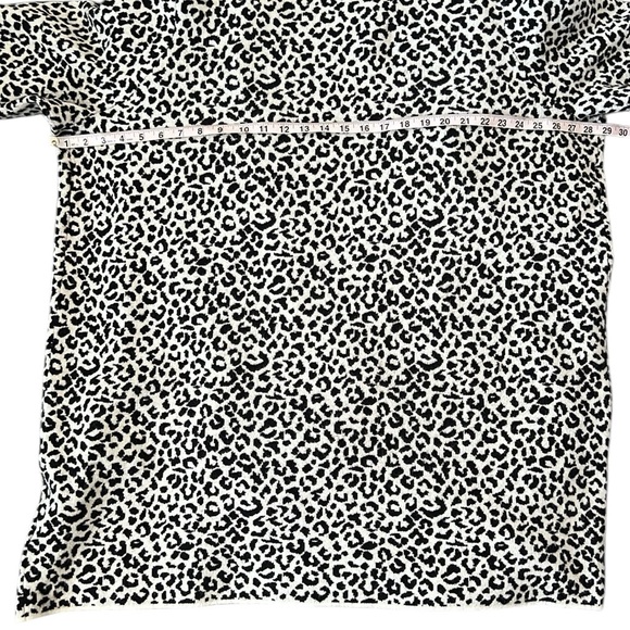 Cynthia Rowley Cardigan Black White Animal Print Open Front Shawl Collar Size 3X - Picture 9 of 11